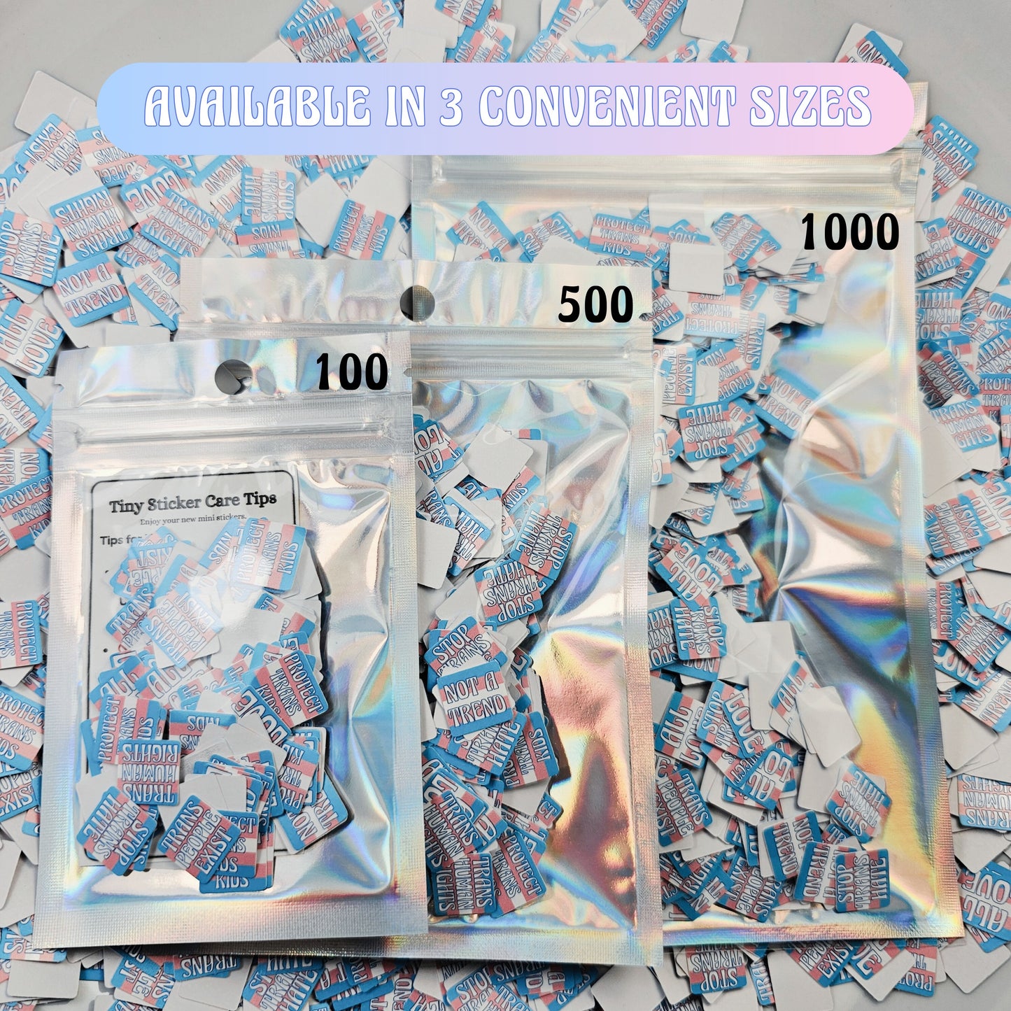 Trans Rights Sticker Sprinkles | Anti-Trump Mini Protest Stickers | Pro-LGBTQ+ Pride | Protect Trans Kids Stickers | Tiny Political Stickers