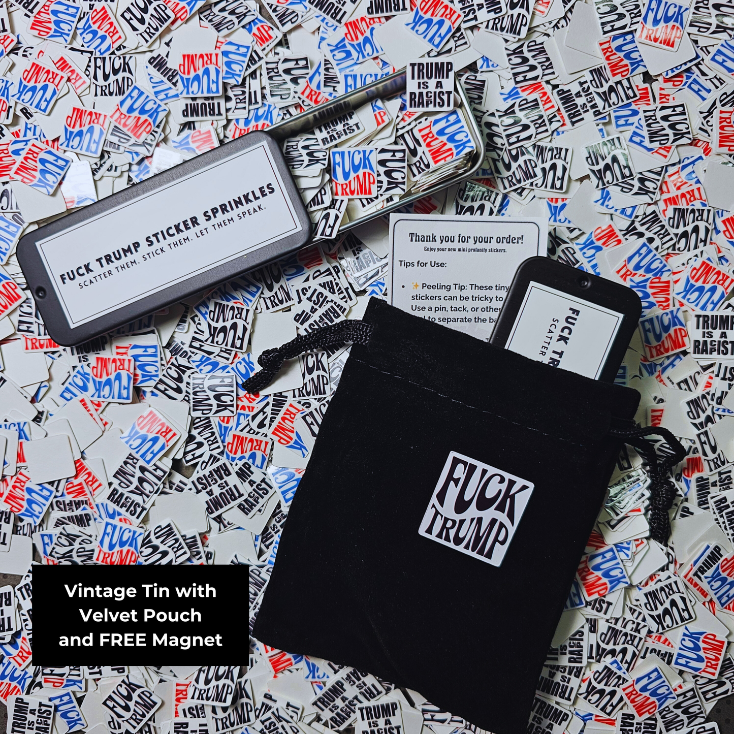 Anti-Trump CONfetti Stickers | Fuck Trump Sticker Sprinkles | Trump Sucks | FDT | Anti-Trump Sticker | Mini Protest Stickers