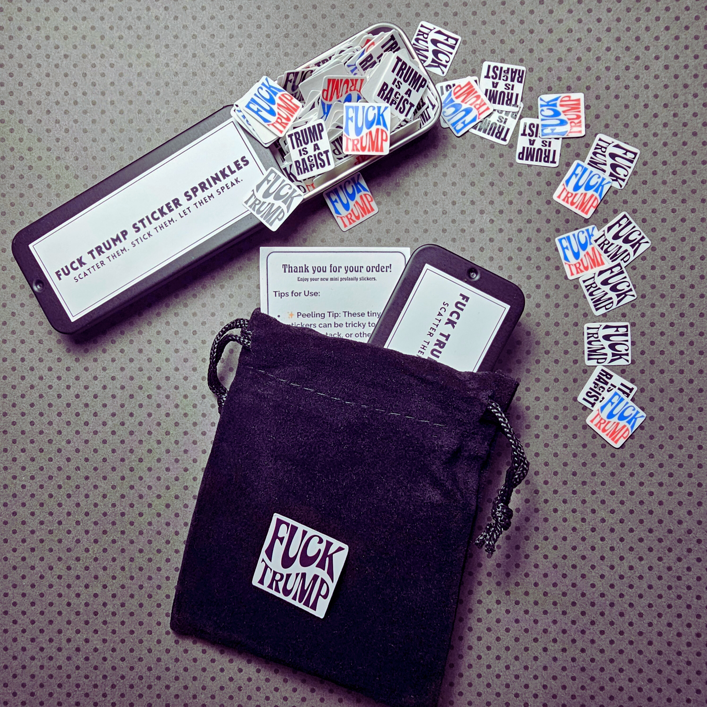 Anti-Trump CONfetti Stickers | Fuck Trump Sticker Sprinkles | Trump Sucks | FDT | Anti-Trump Sticker | Mini Protest Stickers