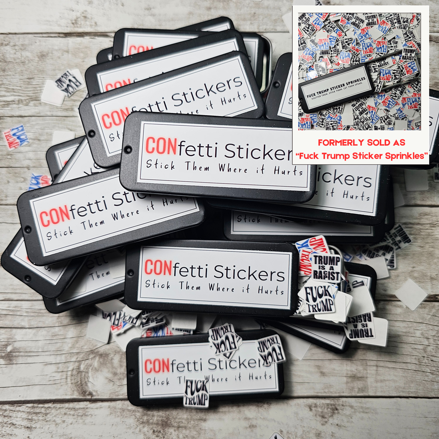 Anti-Trump CONfetti Stickers | Fuck Trump Sticker Sprinkles | Trump Sucks | FDT | Anti-Trump Sticker | Mini Protest Stickers