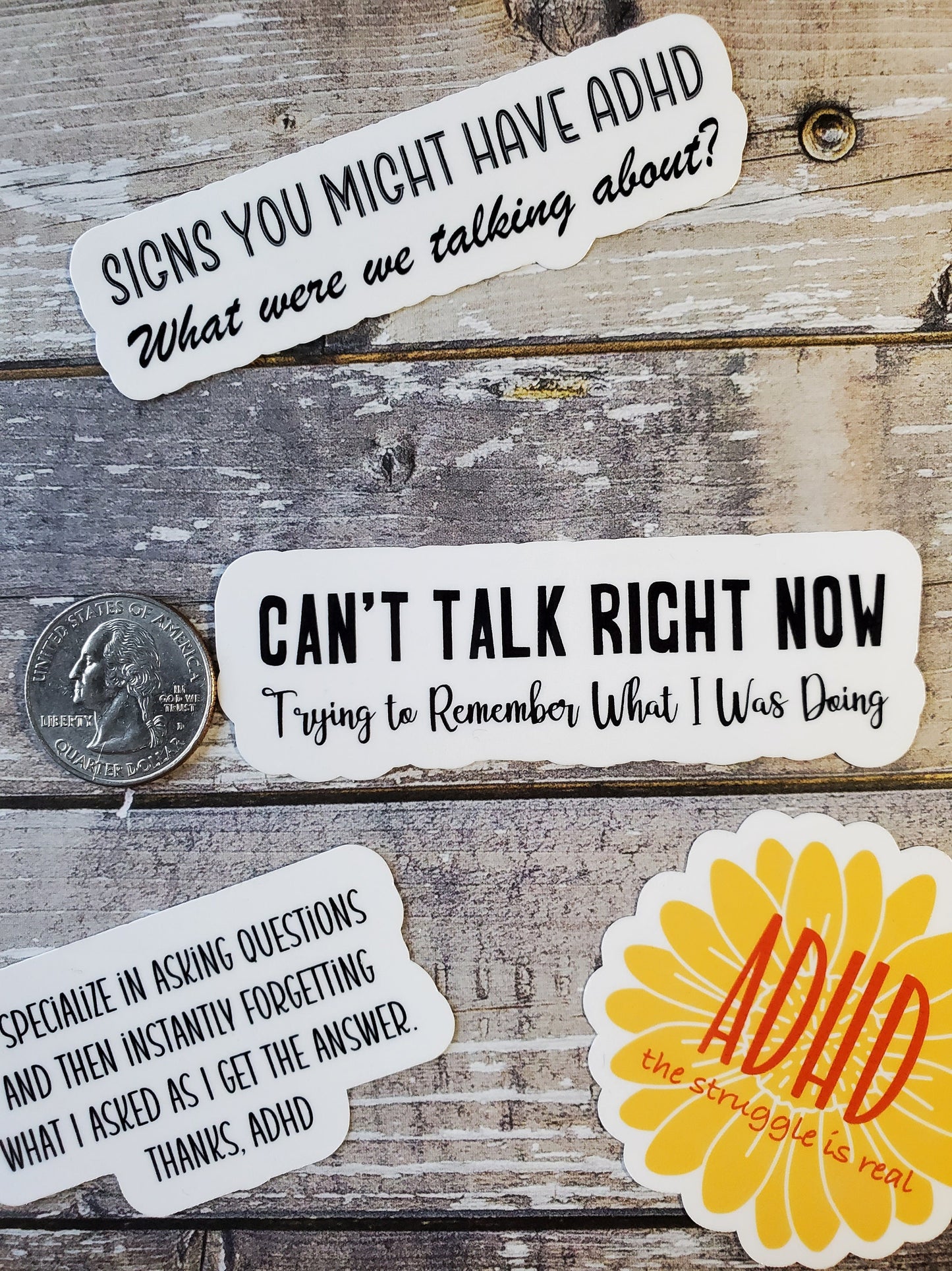 ADHD Sticker, ADHD Problems Sticker, Can't Talk Right Now Decal, Can't Remember Shit Sticker