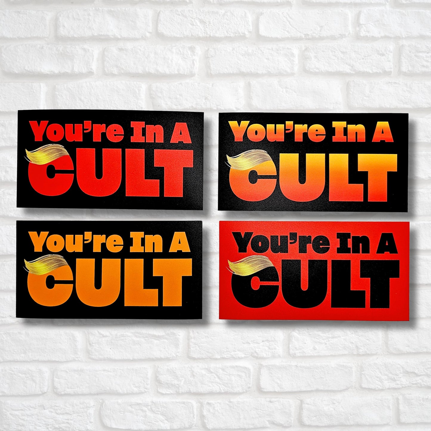 Anti-Trump Stickers | Fuck Trump Sticker | Anti Maga Bumper Sticker | Trump Sucks | FDT | Anti-Trump Sticker | You're in a Cult