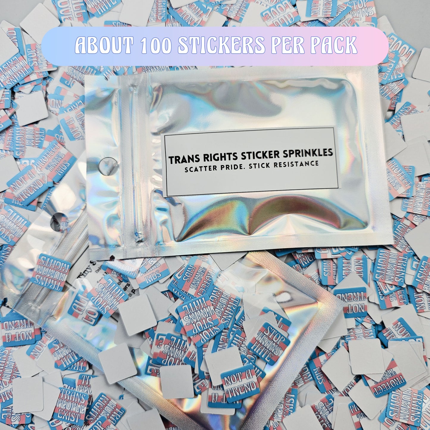 Trans Rights Sticker Sprinkles | Anti-Trump Mini Protest Stickers | Pro-LGBTQ+ Pride | Protect Trans Kids Stickers | Tiny Political Stickers