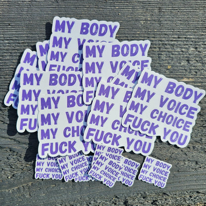 My Body My Choice Sticker | Feminist Statement | Pro Choice Vinyl Sticker | Women's Rights | Consent Matters | Activism