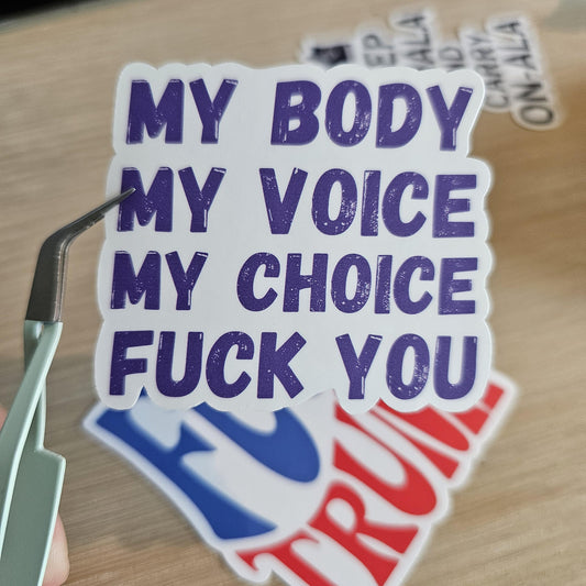 My Body My Choice Sticker | Feminist Statement | Pro Choice Vinyl Sticker | Women's Rights | Consent Matters | Activism
