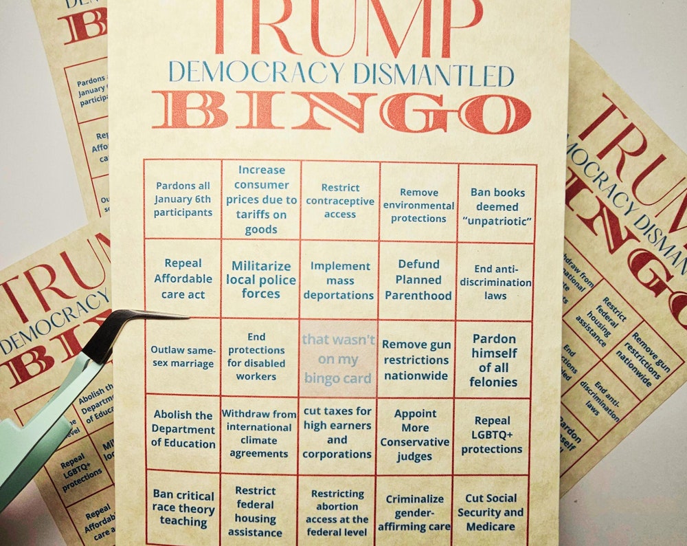 Trump Bingo Card | Trump 2024 Presidency Dark Humor Anti-Trump Satire | Democracy Dismantled | Trump 2024