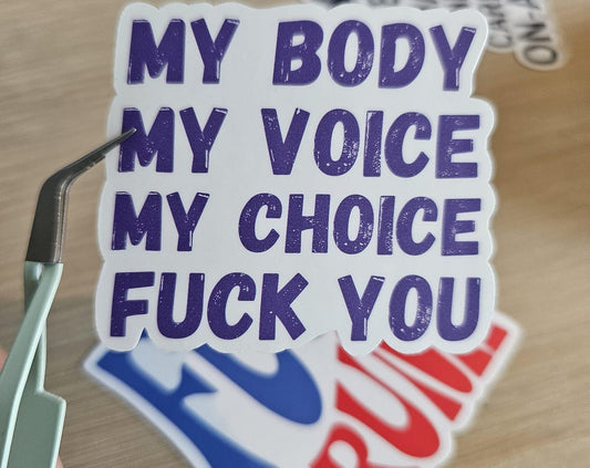My Body My Choice Sticker | Feminist Statement | Pro Choice Vinyl Sticker | Women's Rights | Consent Matters | Activism