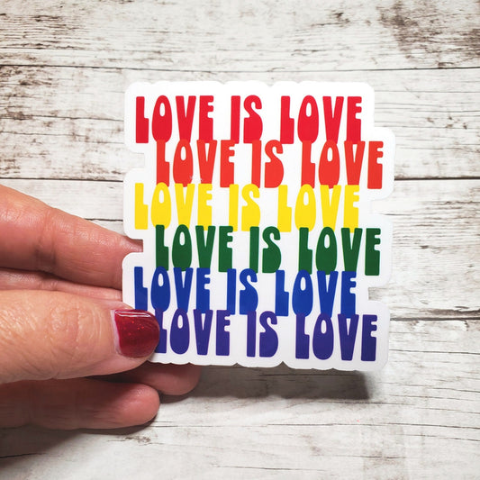 LGBTQIA Rainbow Sticker, Love is Love Sticker, Gay Pride Sticker, LGBTQ Pride Sticker