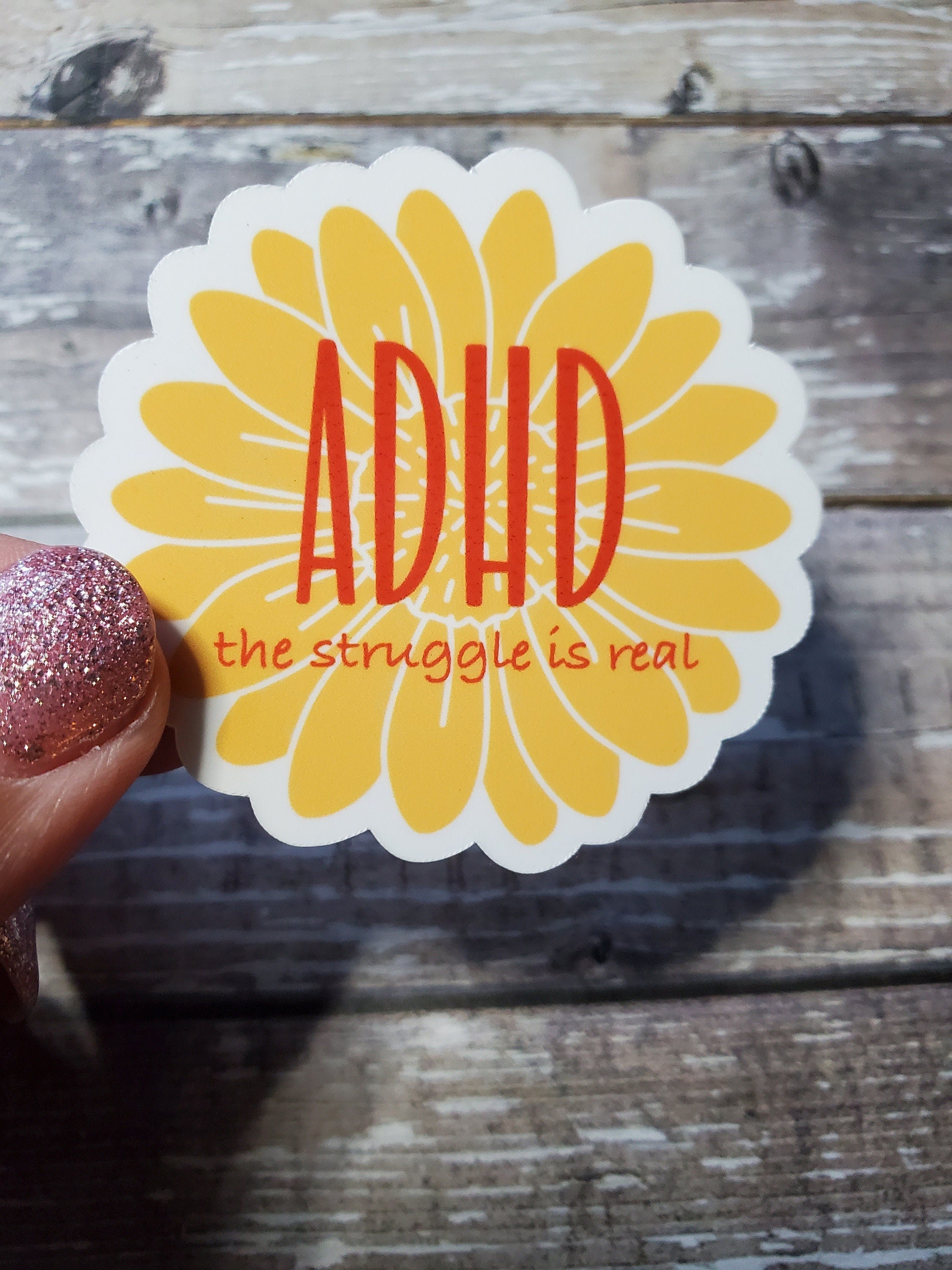 ADHD Sticker, ADHD Problems Sticker, The Struggle is Real Decal, ADHD ...