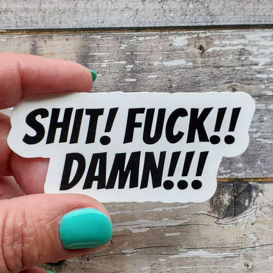 Shit Fuck Damn Sticker, Bad Words Sticker, Obscene Sticker, Fuck You Sticker, Fuck Off Sticker