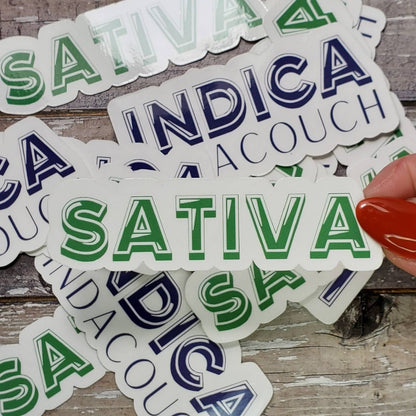 Sativa Weed Sticker, Cannabis Sticker, Marijuana Sticker, 420 Decal, Gift for Stoner, Pothead Sticker