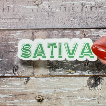Sativa Weed Sticker, Cannabis Sticker, Marijuana Sticker, 420 Decal, Gift for Stoner, Pothead Sticker