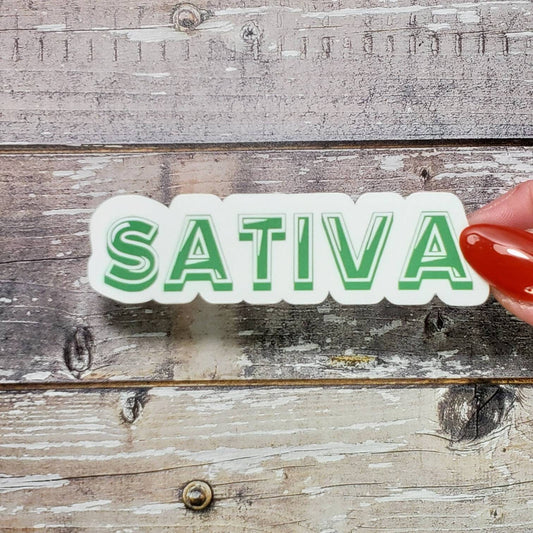 Sativa Weed Sticker, Cannabis Sticker, Marijuana Sticker, 420 Decal, Gift for Stoner, Pothead Sticker