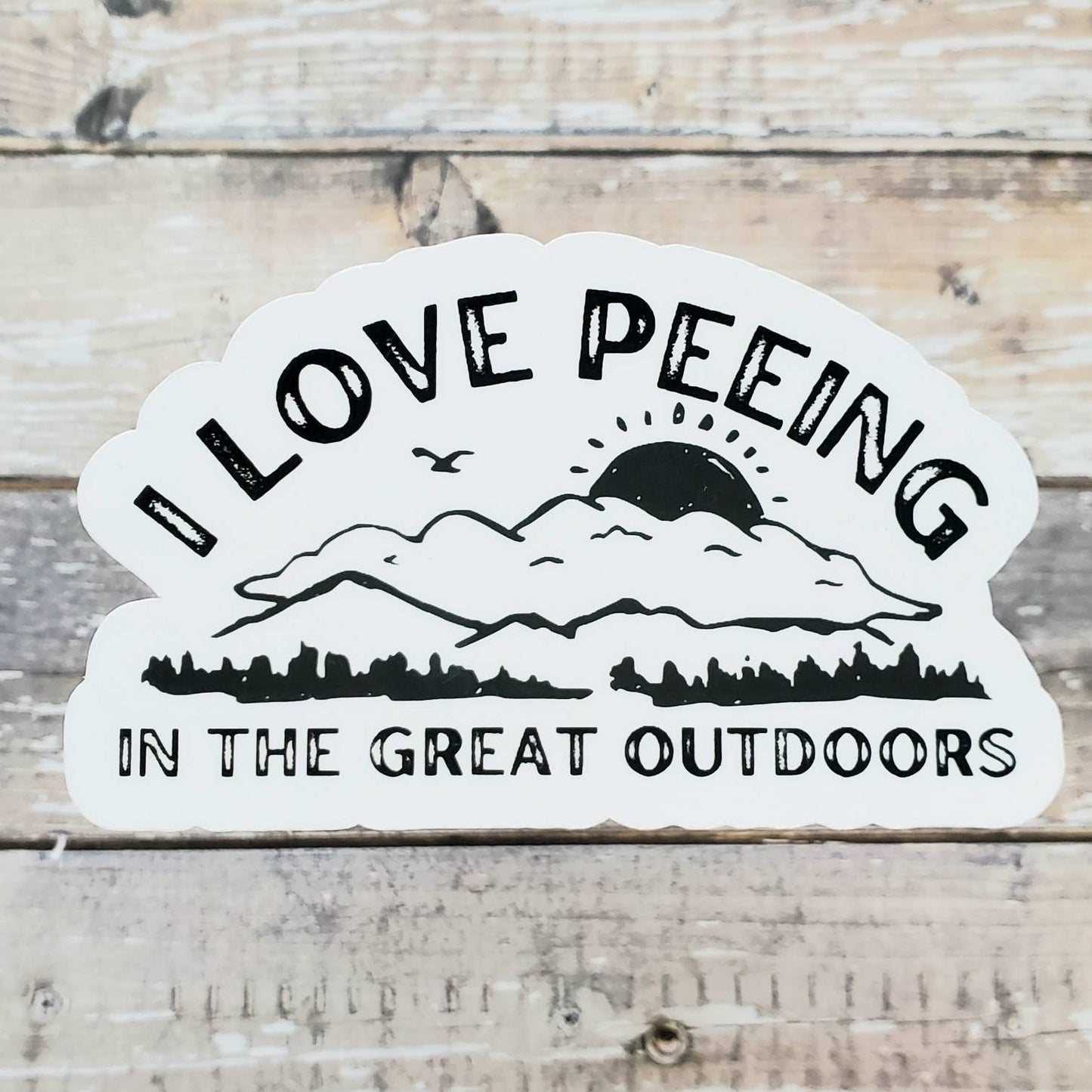 Peeing Outside Sticker, I Love Peeing Outside Sticker, Funny Sticker, Great Outdoors Sticker, Camping, Glamping