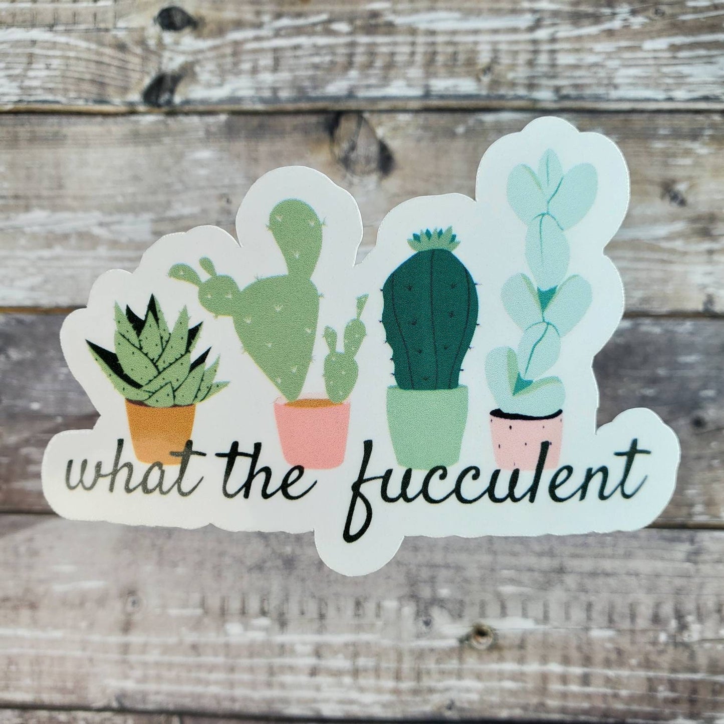 What The Fucculent Sticker, Succulent Sticker, Funny Sticker for Plant Lover