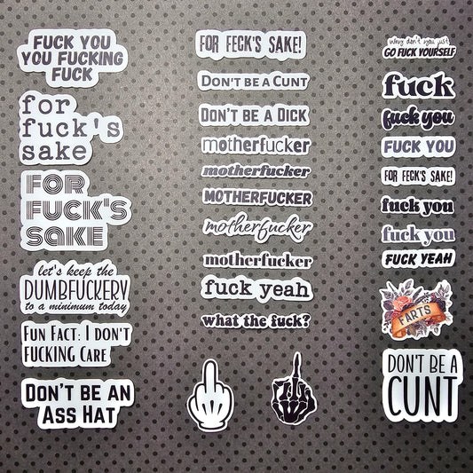 Mini Bad Word Stickers Pack | Swear Stickers | Fuck Stickers | Best Friend Gift | Roommate Gift | Custom Sticker Pack