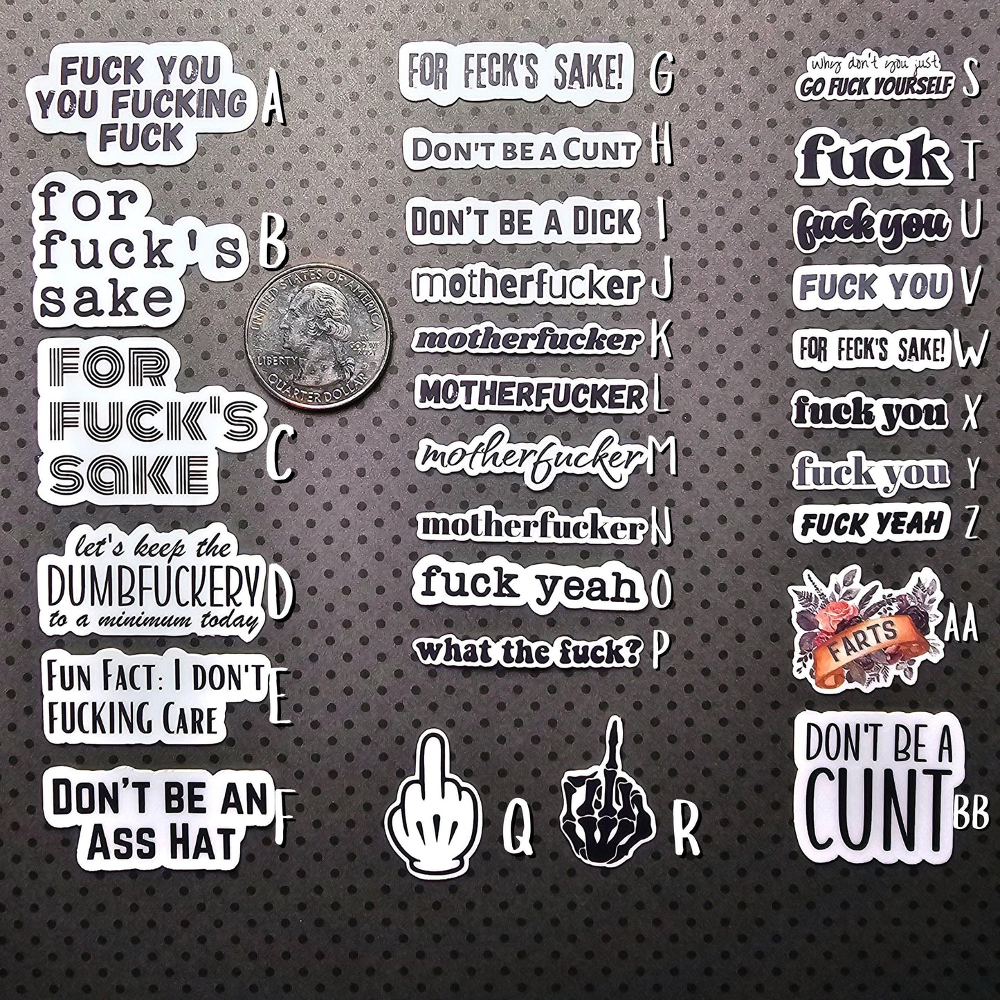 Mini Bad Word Stickers Pack | Swear Stickers | Fuck Stickers | Best Friend Gift | Roommate Gift | Custom Sticker Pack