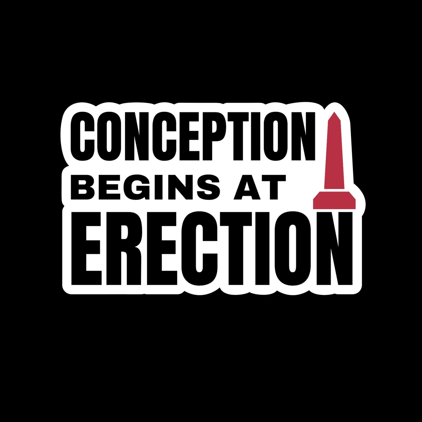 Conception Begins at Erection |Empowering Feminist Sticker | Pro Women's Rights | Anti-Patriarchy | Roe v. Wade | Activism Stickers