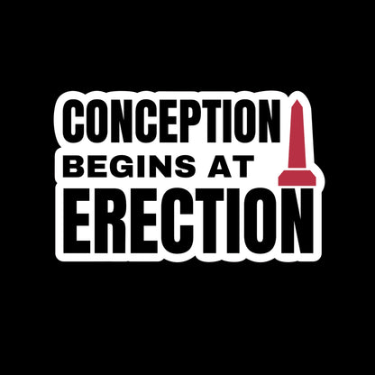 Conception Begins at Erection |Empowering Feminist Sticker | Pro Women's Rights | Anti-Patriarchy | Roe v. Wade | Activism Stickers