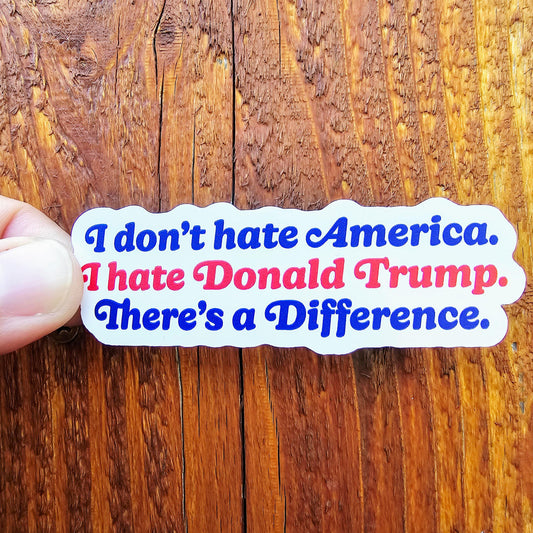 Anti-Trump Sticker | Pro America Decal | Anti MAGA | Pro Democracy | Political Protest Vinyl