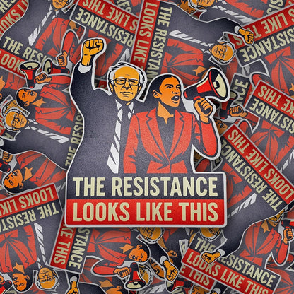 Resistance Sticker - Bernie and AOC - Fight Oligarchy Sticker - Anti Trump Vinyl - Political Activism Sticker