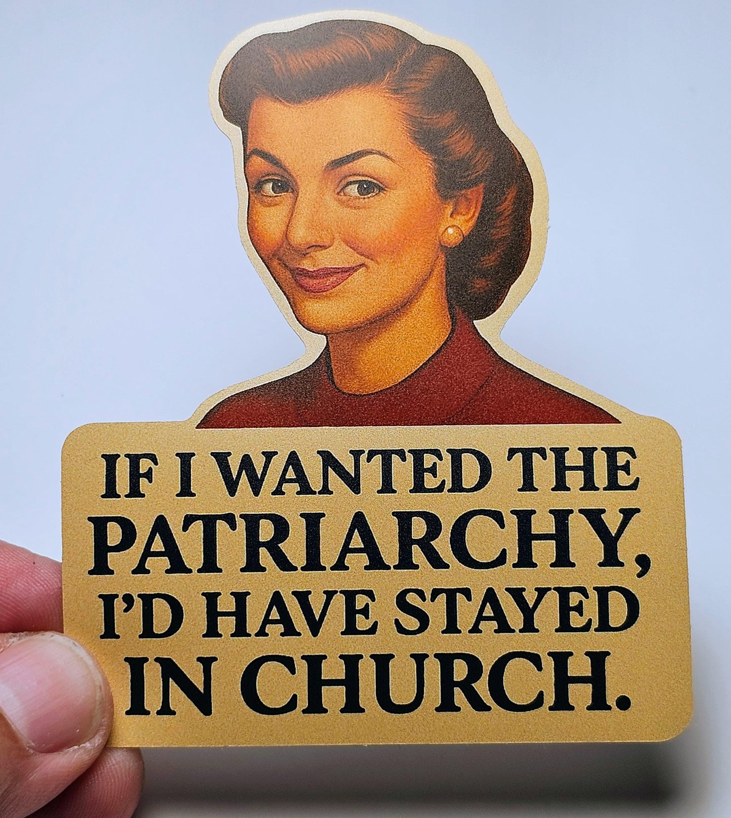 Anti-Patriarchy Sticker – Fuck The Patriarchy – Feminist Vinyl Decal – Retro Sarcasm | Religious Trauma Gift,