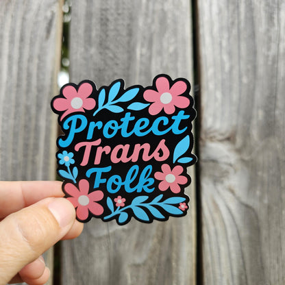 Protect Trans Folks Sticker | Trans Rights | LGBTQ Equality | Waterproof Vinyl Gifts for Pride