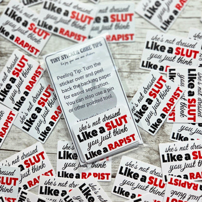 Feminist Sticker | Anti-Patriarchy Vinyl Decal | Anti Victim-Blaming | Survivor Support | Activist Sticker for Women’s Rights