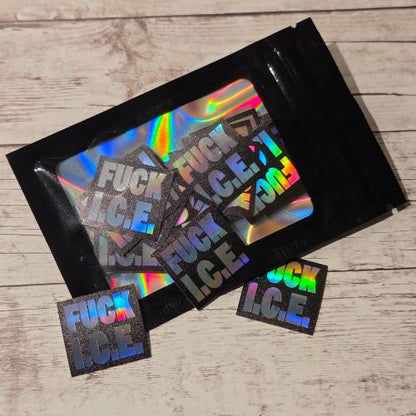 Fuck ICE Holographic Stickers | Anti-ICE Protest Confetti | Bulk Activist Vinyl Decals | Abolish ICE Pack