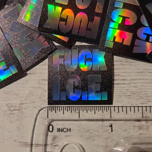 Fuck ICE Holographic Stickers | Anti-ICE Protest Confetti | Bulk Activist Vinyl Decals | Abolish ICE Pack
