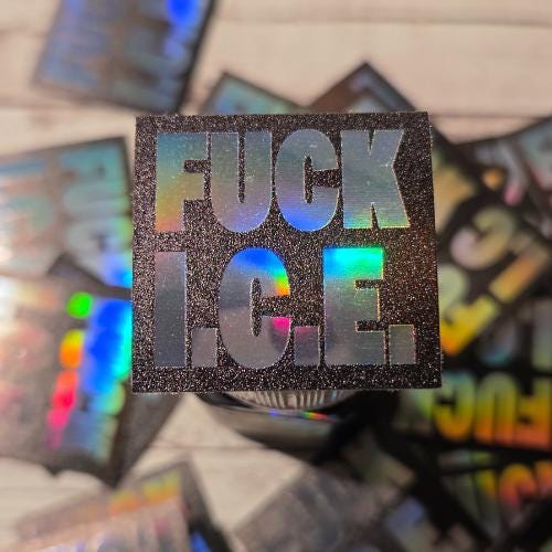 Fuck ICE Holographic Stickers | Anti-ICE Protest Confetti | Bulk Activist Vinyl Decals | Abolish ICE Pack