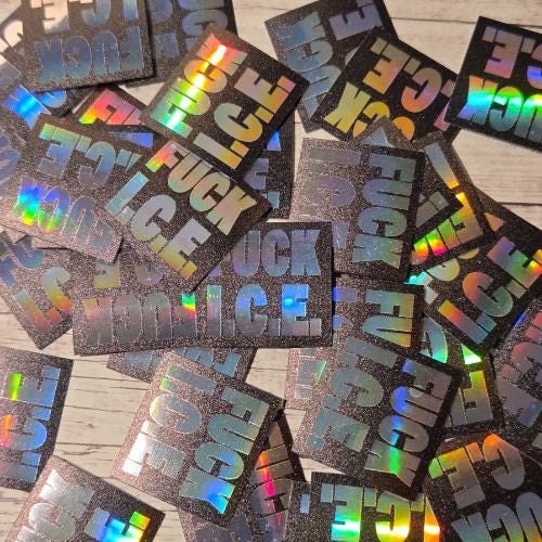 Fuck ICE Holographic Stickers | Anti-ICE Protest Confetti | Bulk Activist Vinyl Decals | Abolish ICE Pack