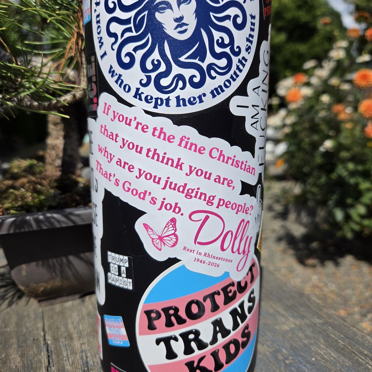 Dolly Parton Quote Sticker, Rest in Rhinestones Tribute Decal, Fine Christian Quote, Glossy Vinyl 4 Inch, Black or Pink