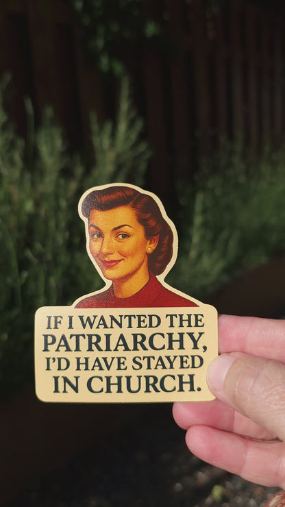 Anti-Patriarchy Sticker – Fuck The Patriarchy – Feminist Vinyl Decal – Retro Sarcasm | Religious Trauma Gift,